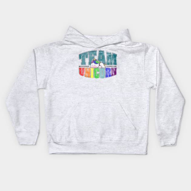 Team Unicorn Kids Hoodie by ShawneeRuthstrom